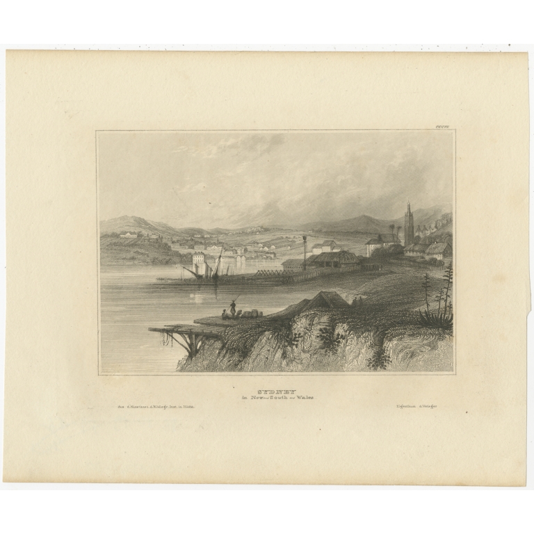 Antique Print of Sydney by Meyer (1840)