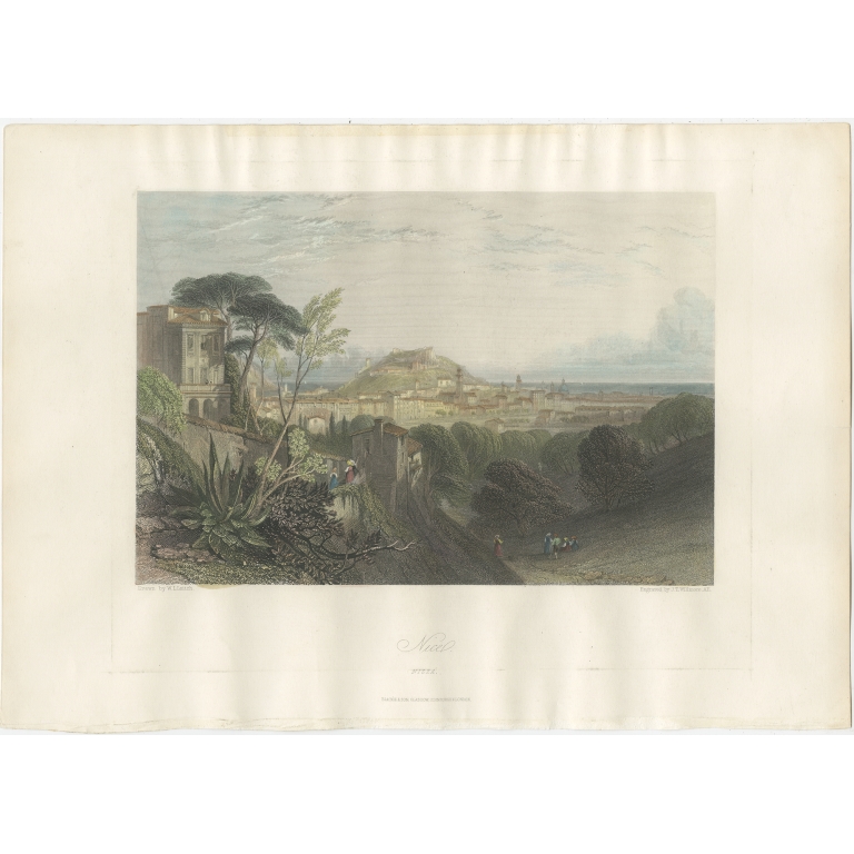 Antique Print of the city of Nice by Mapei (1856)