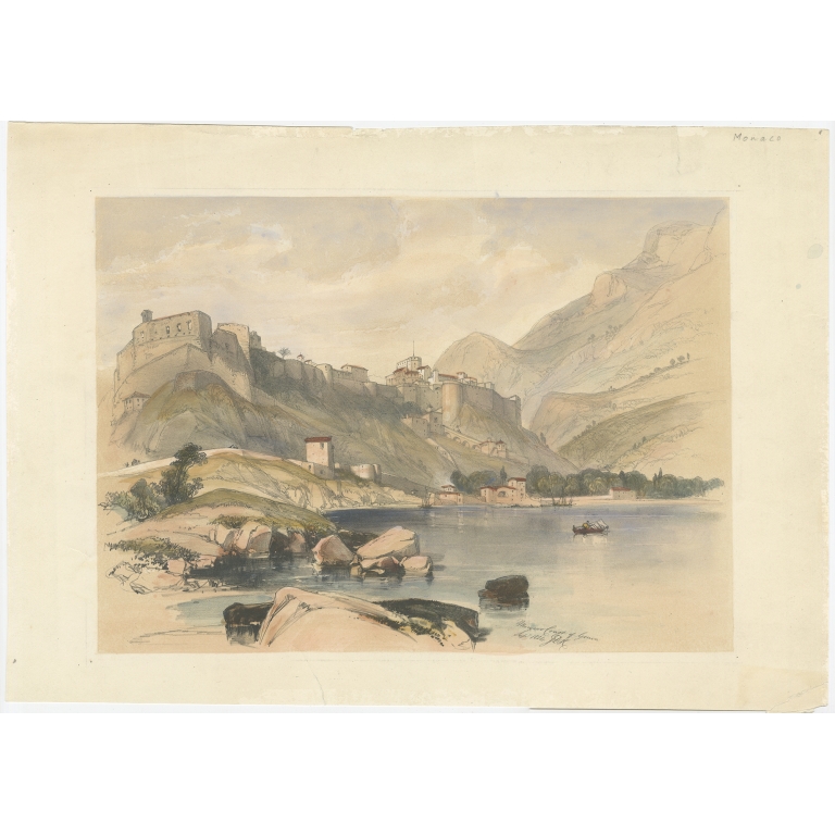 Antique Print of Monaco by Harding (1836)