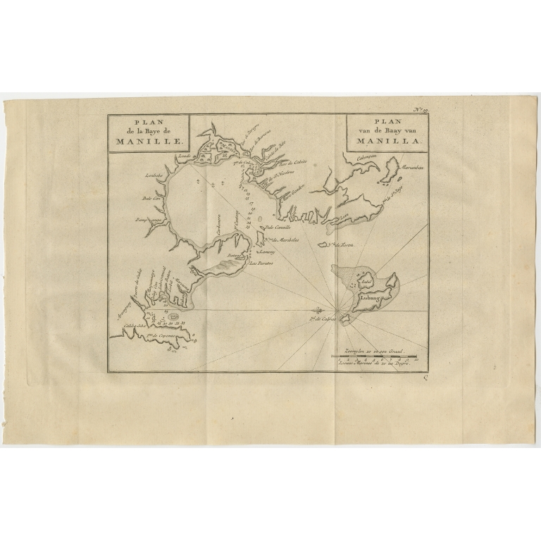 Antique Chart of Manila Bay by Anson (1749)