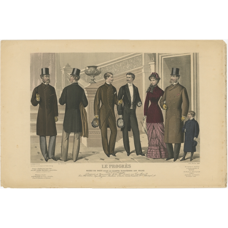 No. 374 Antique Fashion Print February (1881)