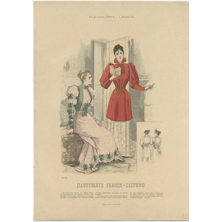 Pl. 950 Antique Fashion Print by Dürr (1892)