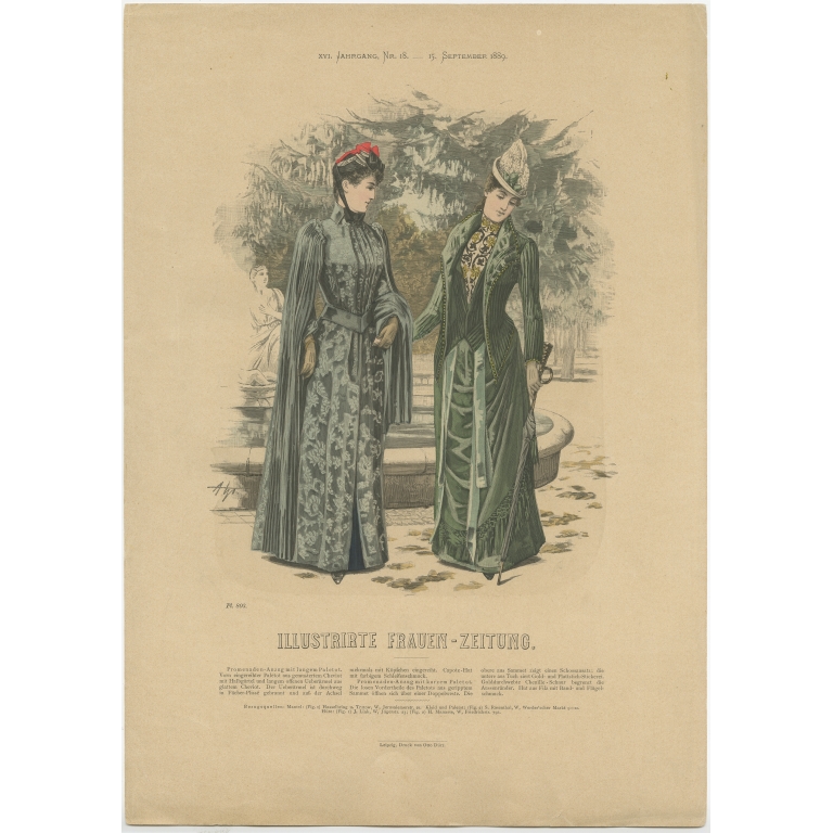 Pl. 803 Antique Fashion Print by Dürr (1889)