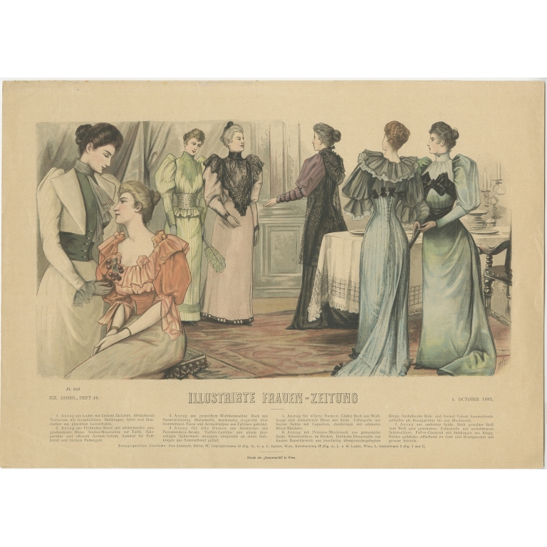 Pl. 959 Antique Fashion Print (1892)