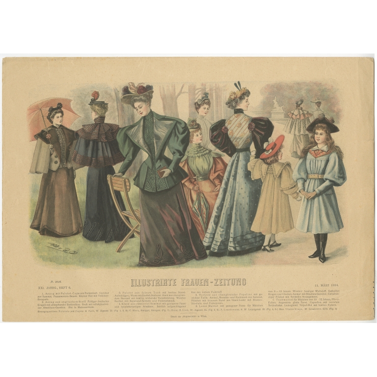 Pl. 1046 Antique Fashion Print (1894)