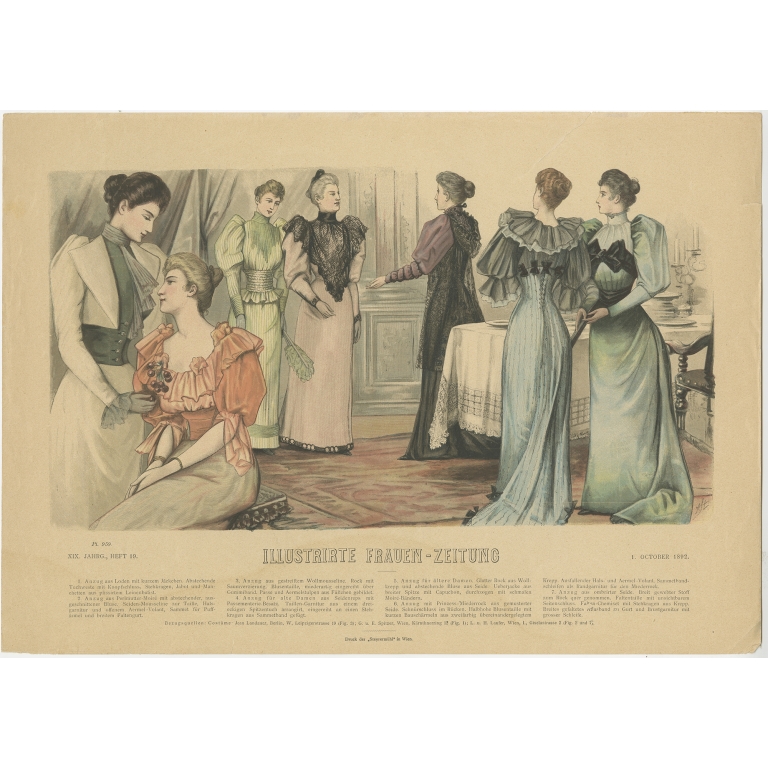 Pl. 959 Antique Fashion Print (1892)