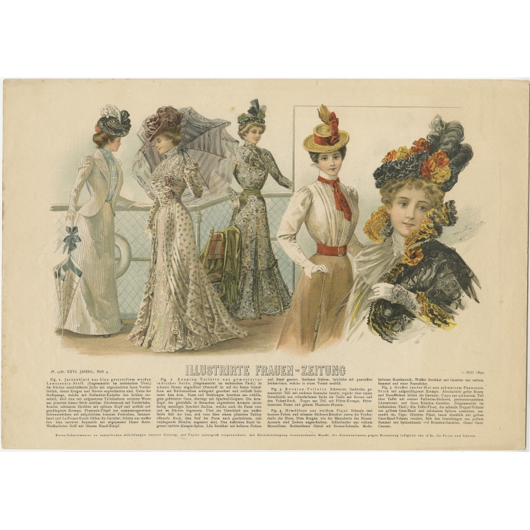 Pl. 1381 Antique Fashion Print (1899)