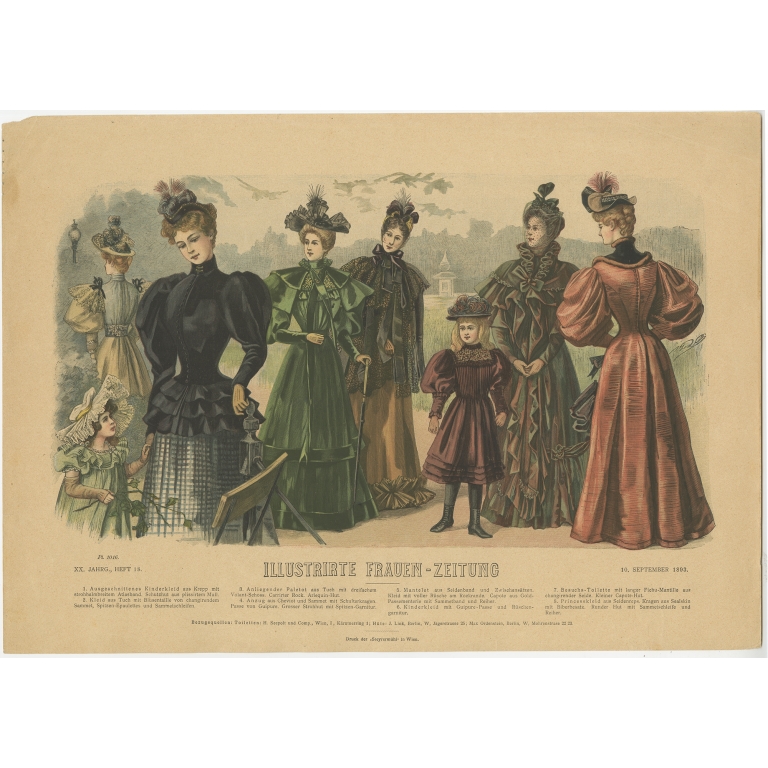 Pl. 1016 Antique Fashion Print (1893)