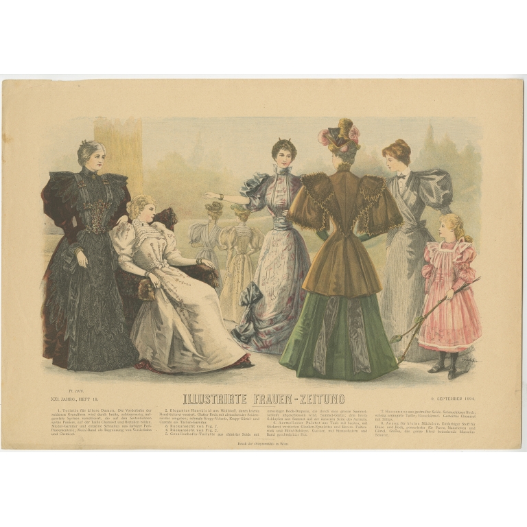 Pl. 1076 Antique Fashion Print (1894)