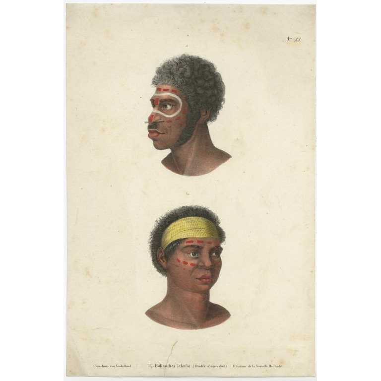 Antique Print of Natives of Australia (c.1840)