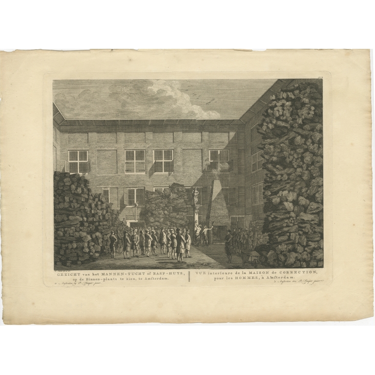Antique Print of the House of Correction in Amsterdam by Fouquet (c.1780)