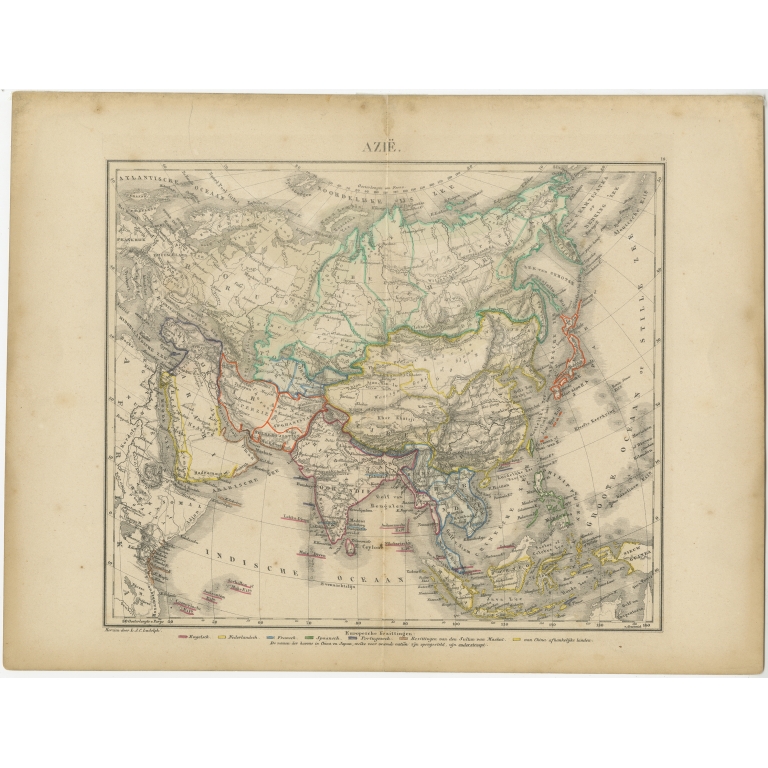 Antique Map of Asia by Ludolph (c.1850)