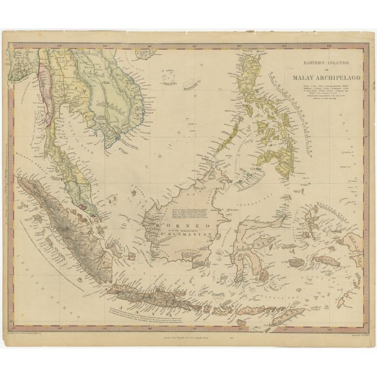 Antique Map of the East Indies by Walker (c.1840)