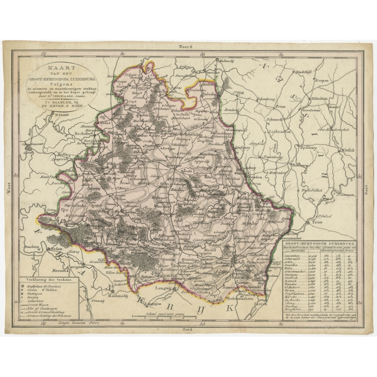Antique Map of West Flanders by Veelwaard (c.1840)