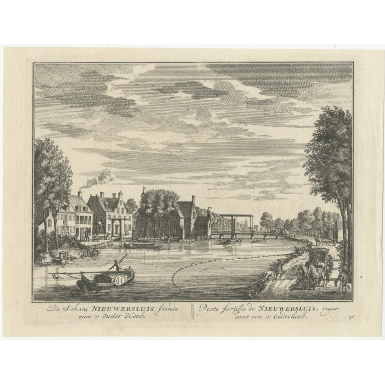 Antique Print of Fortress Nieuwersluis by Stoopendaal (1719)