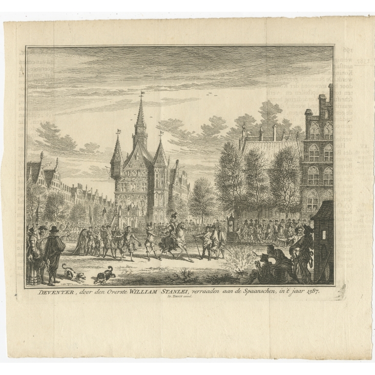 Antique Print of the Surrendering of Deventer by Tirion (c.1760)