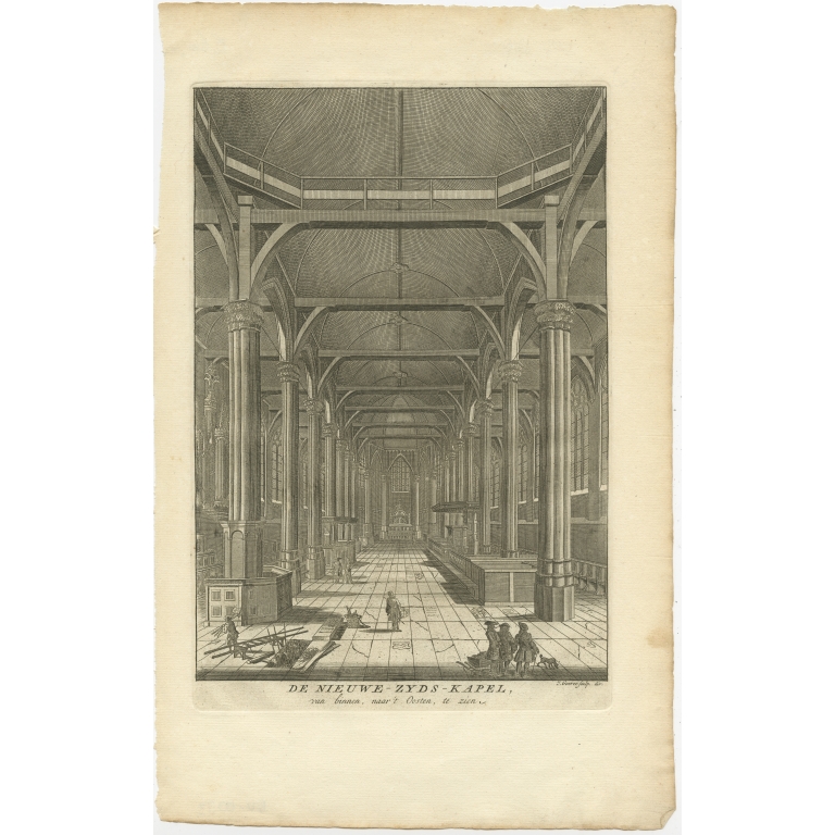 Antique Print of the Interior of the 'Nieuwezijds Kapel' by Goeree (1765)