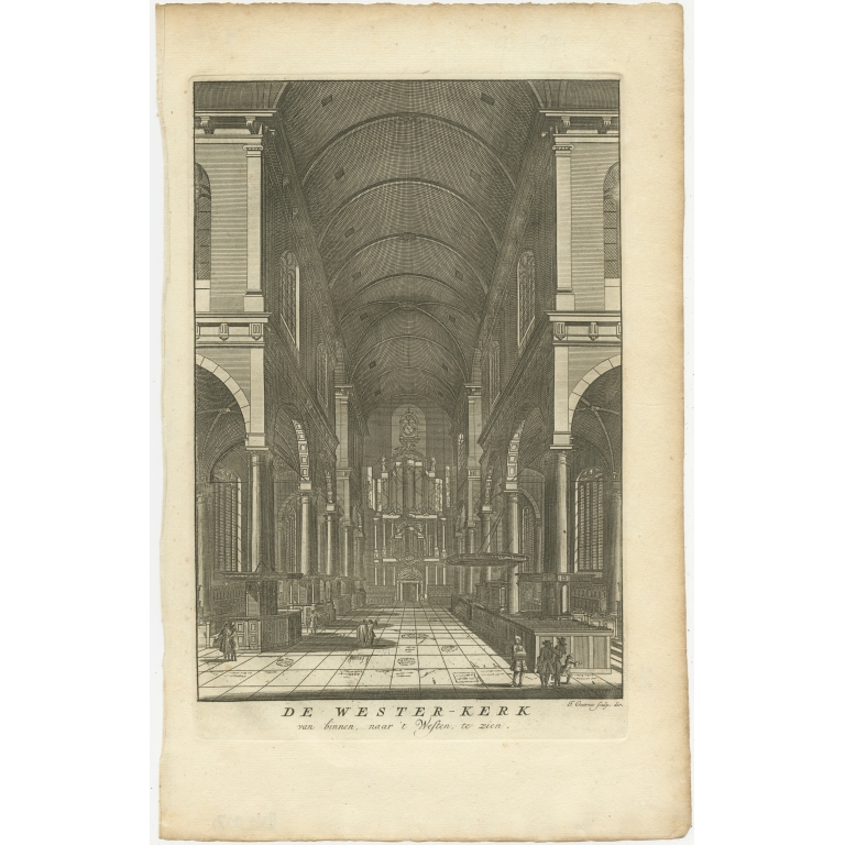 Antique Print of the Interior of the 'Westerkerk' by Goeree (1760)
