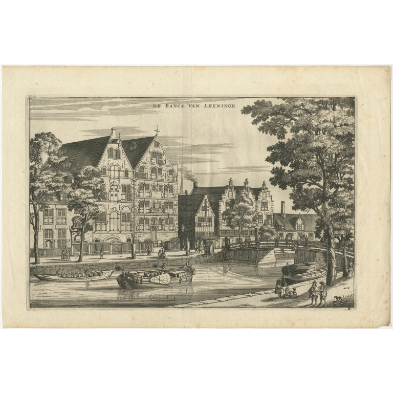 Antique Print of the City Bank of Loan by Dapper (c.1663)