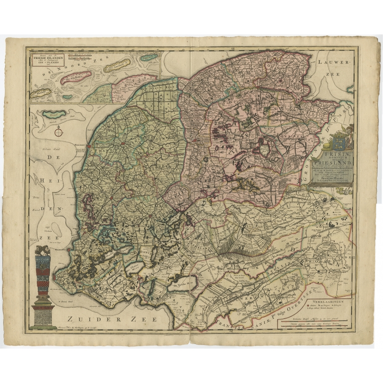 Antique Map of Friesland by Halma (1718)