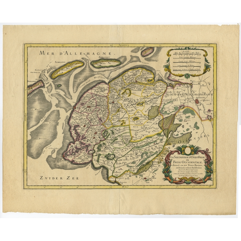 Antique Map of Friesland by Jaillot (1709)