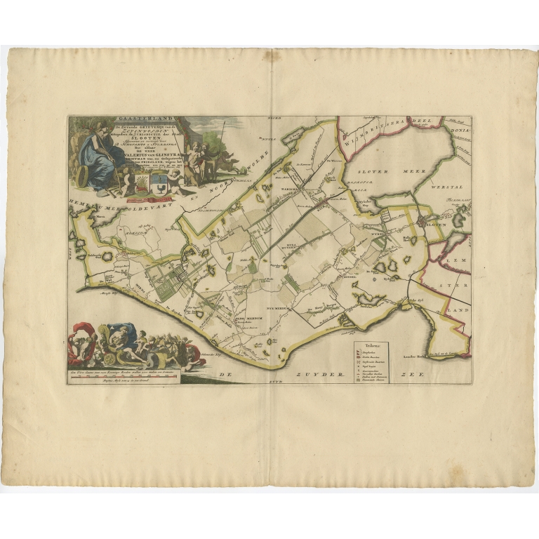Antique Map of the Gaasterland township (Friesland) by Halma (1718)