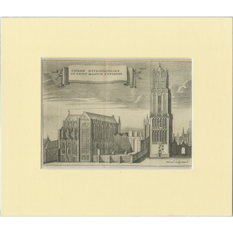 Antique Print of the 'Domkerk' in Utrecht by Devel (c.1770)