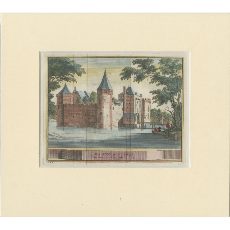 Antique Print of Muiden Castle by Schijnvoet (c.1730)