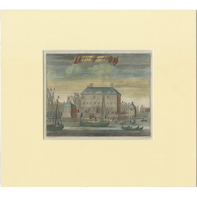 Antique Print of the new City Inn of Amsterdam by by Commelin (1726)
