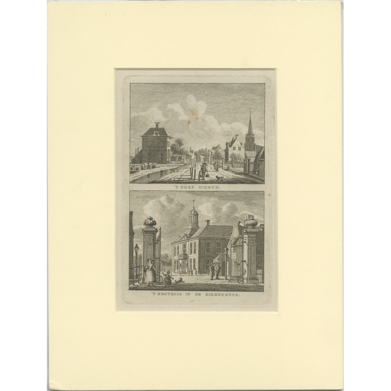 Antique Print with views of Diemen by Bendorp (c.1790)