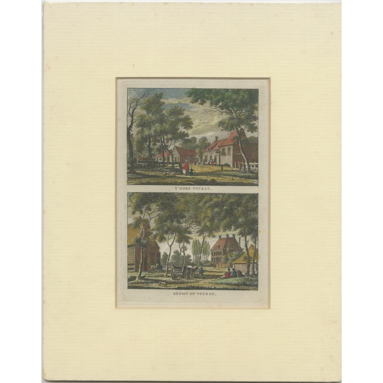 Antique Print with views of Lage Vuursche by Bendorp (c.1790)