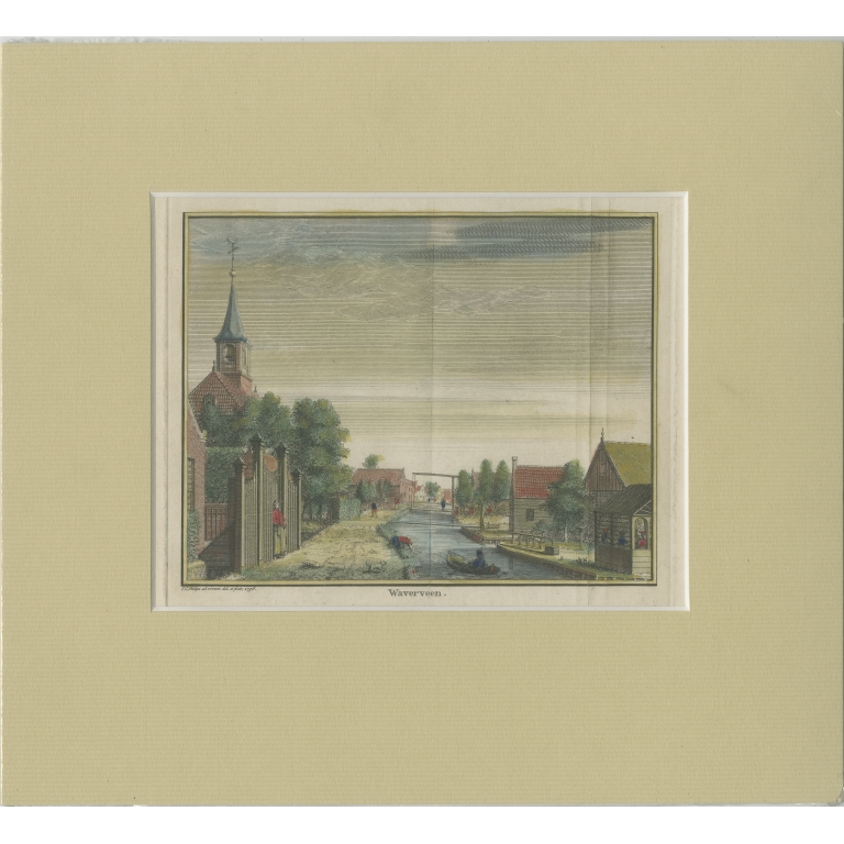 Antique Print of the Village of Waverveen by Philips (c.1765)