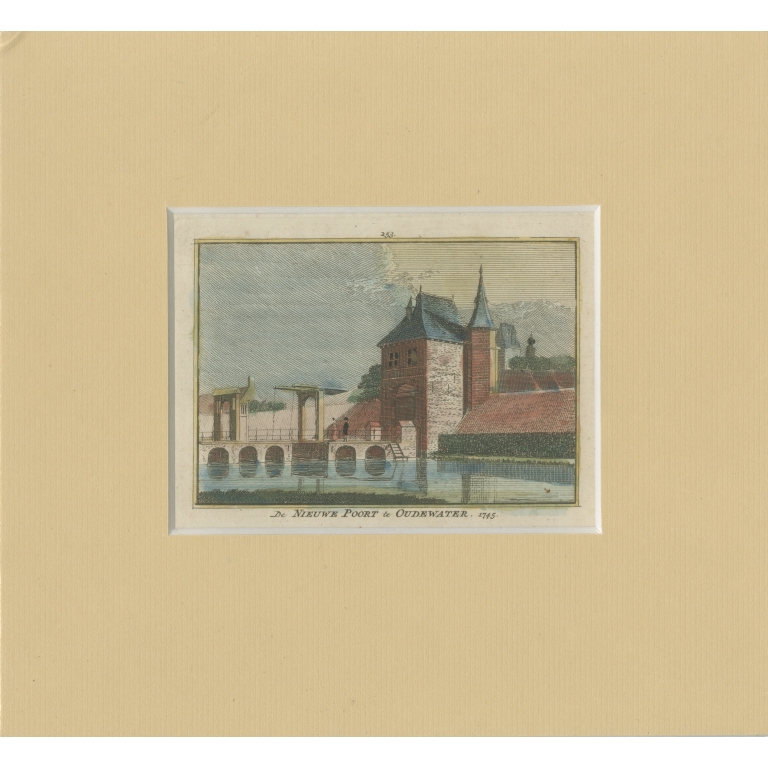 Antique Print of one of the Gateways to Oudewater by Spilman (c.1750)