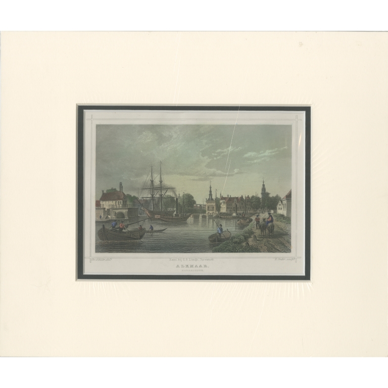 Antique Print of the city of Alkmaar by Terwen (1858)
