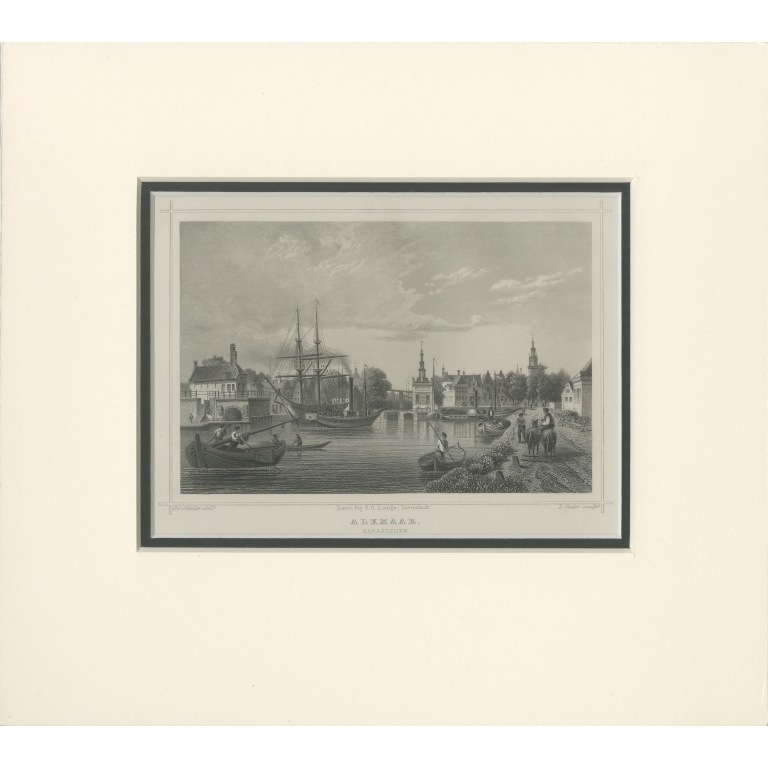 Antique Print of the city of Alkmaar by Terwen (1858)