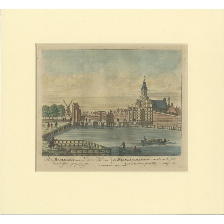 Antique Print of the 'Haarlemmerpoort' by Schenk (c.1708)