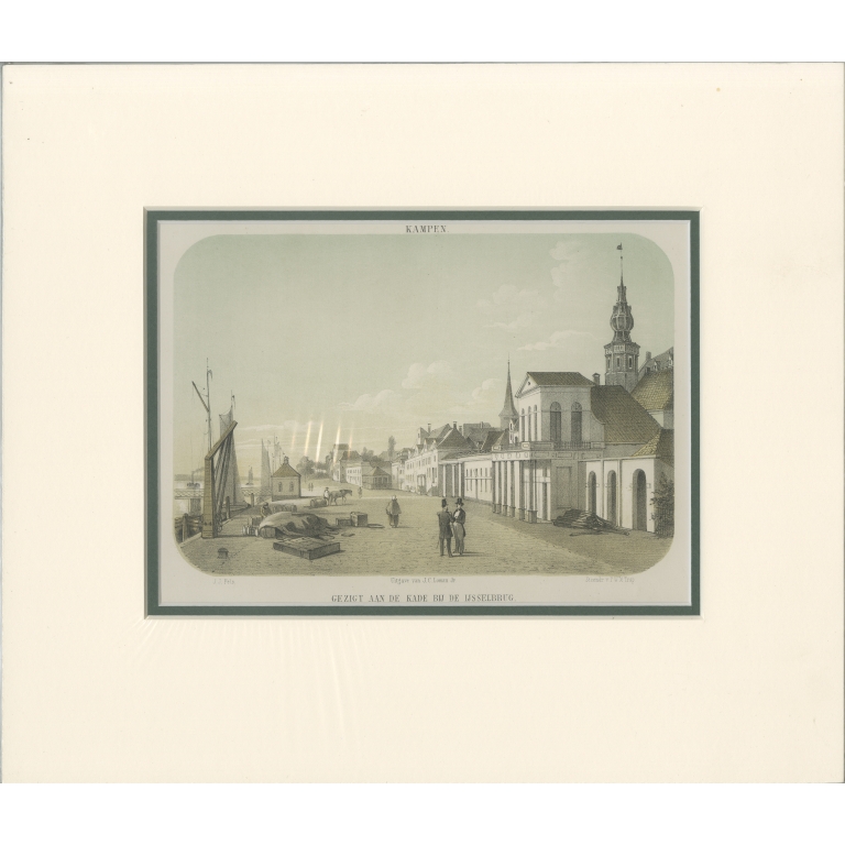 Antique print of the City of Kampen by Trap (c.1860)