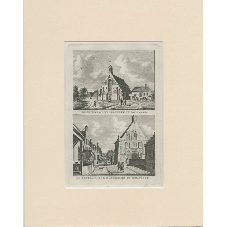 Antique Print of the City of Bolsward by Bendorp (c.1790)