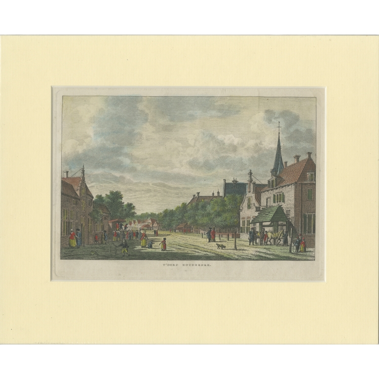 Antique Print of the Village of Koudekerk aan den Rijn by Bendorp (c.1790)