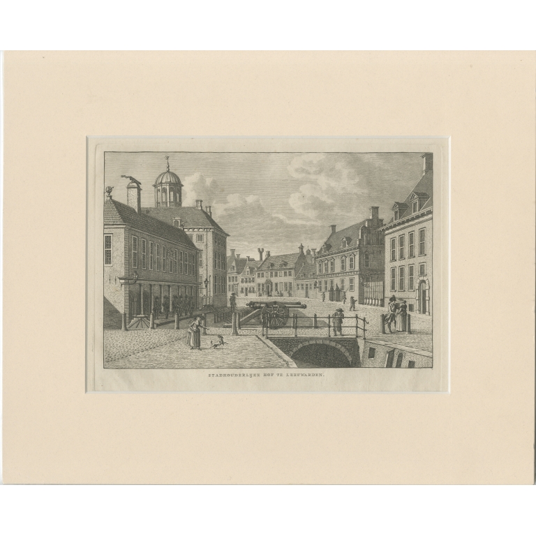 Antique Print of the Courtyard of Leeuwarden by Bendorp (c.1790)
