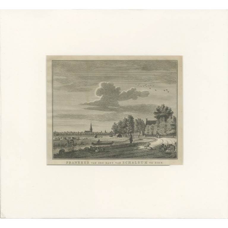Antique Print of Franeker by Schouten (1786)