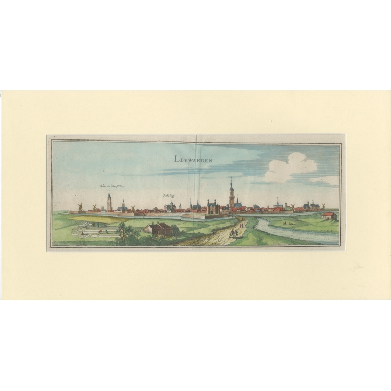 Antique Print of the City of Leeuwarden by Merian (1659)