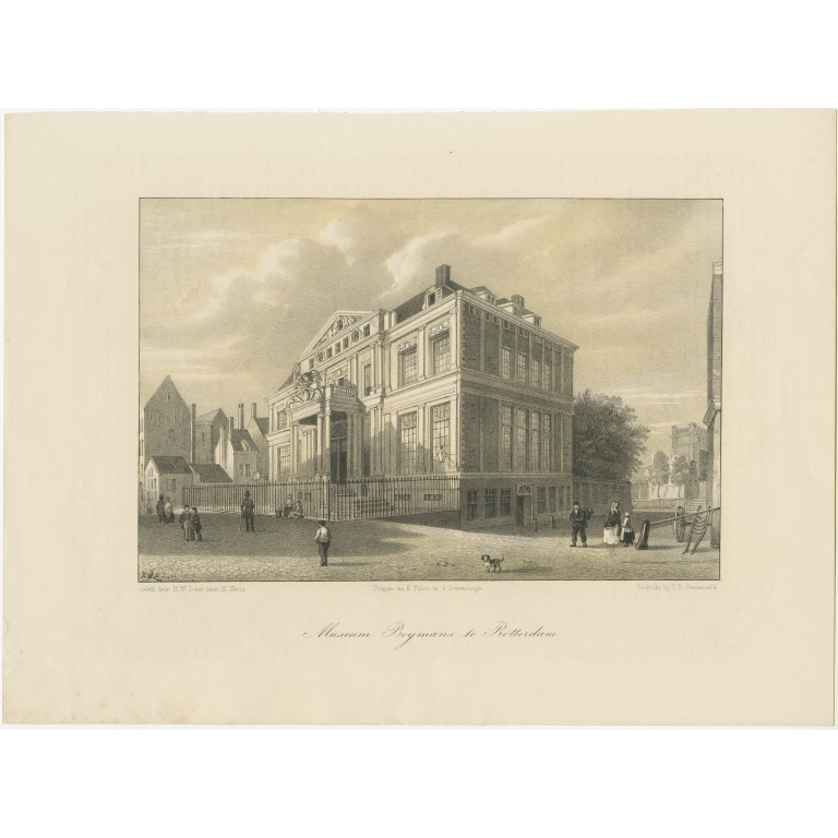 Antique Print of Museum Boijmans by Last (1855)