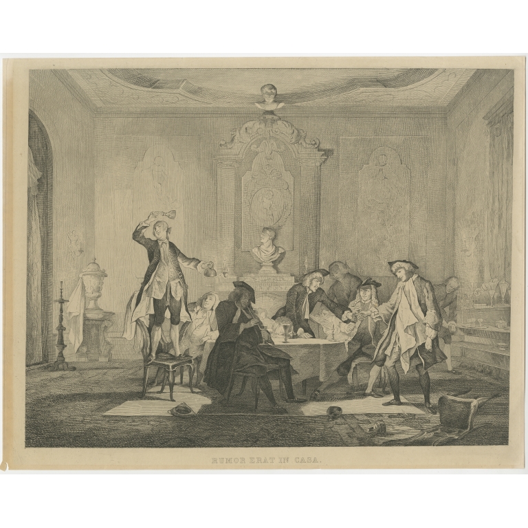 Antique Master Print 'Rumor Erat in Casa' by Bruining (c.1850)