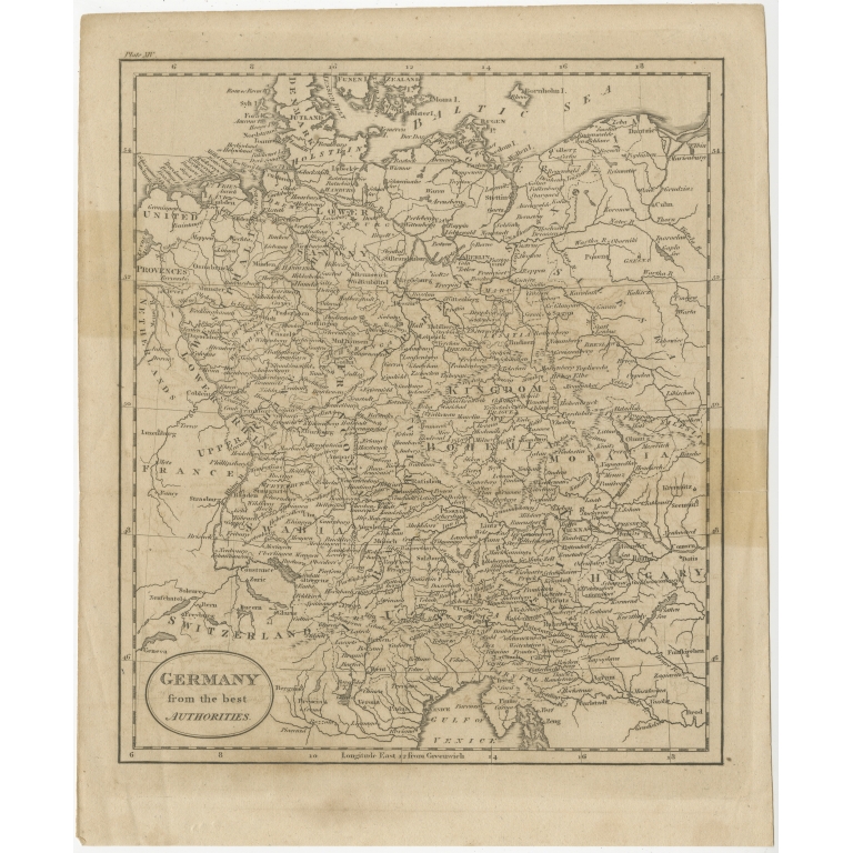 Antique Map of Germany by Guthrie (c.1818)