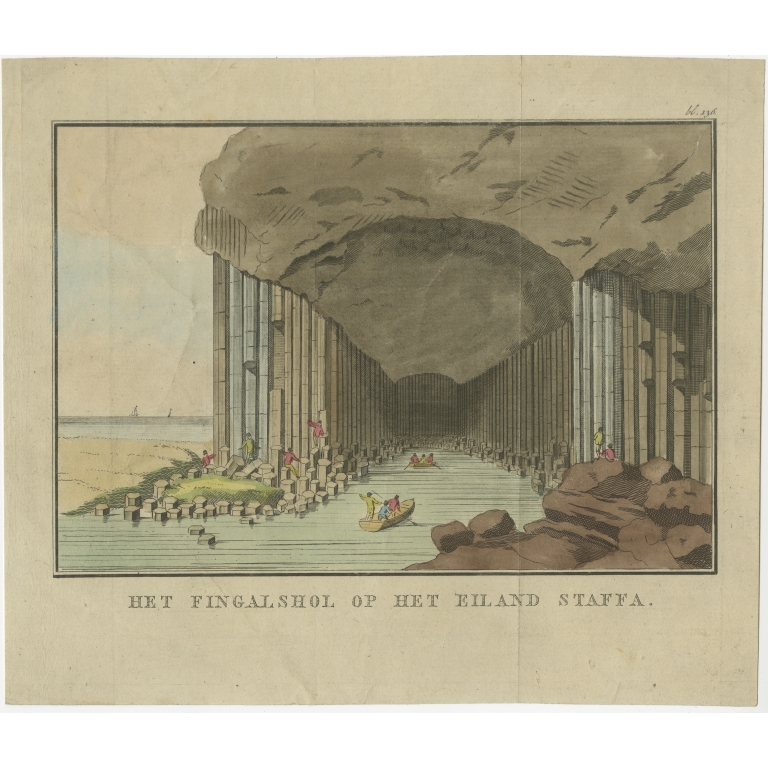 Antique Print of Fingal's Cave by Van Kesteren (1805)