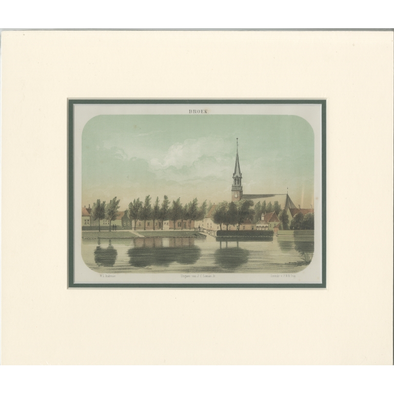 Antique Print of the Village of Broek in Waterland by Trap (c.1860)