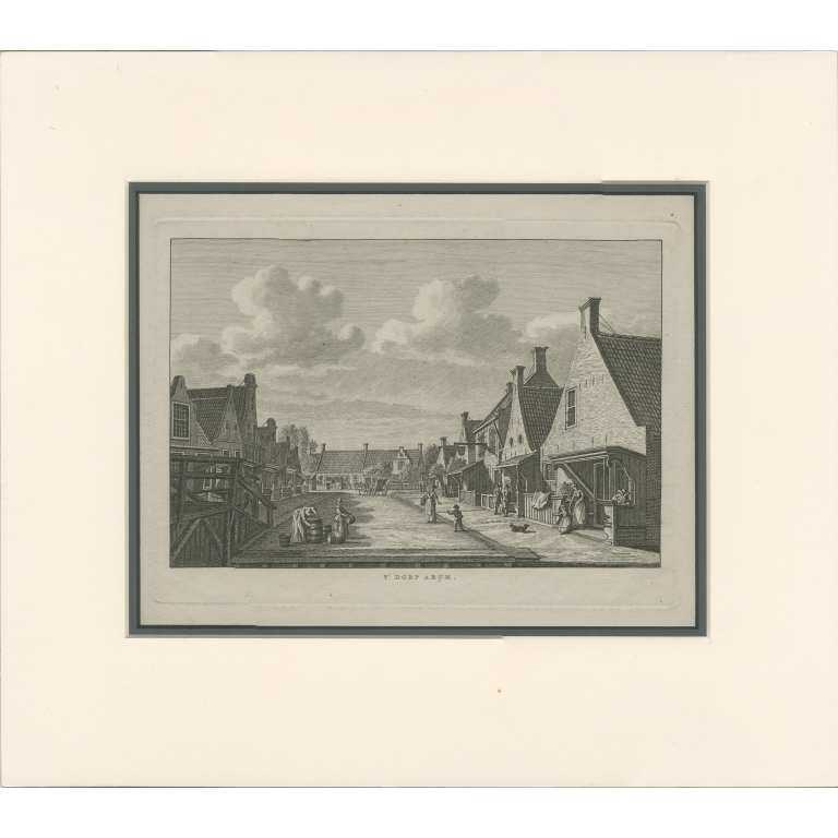 Antique Print of the Village of Arum by Bendorp (c.1790)