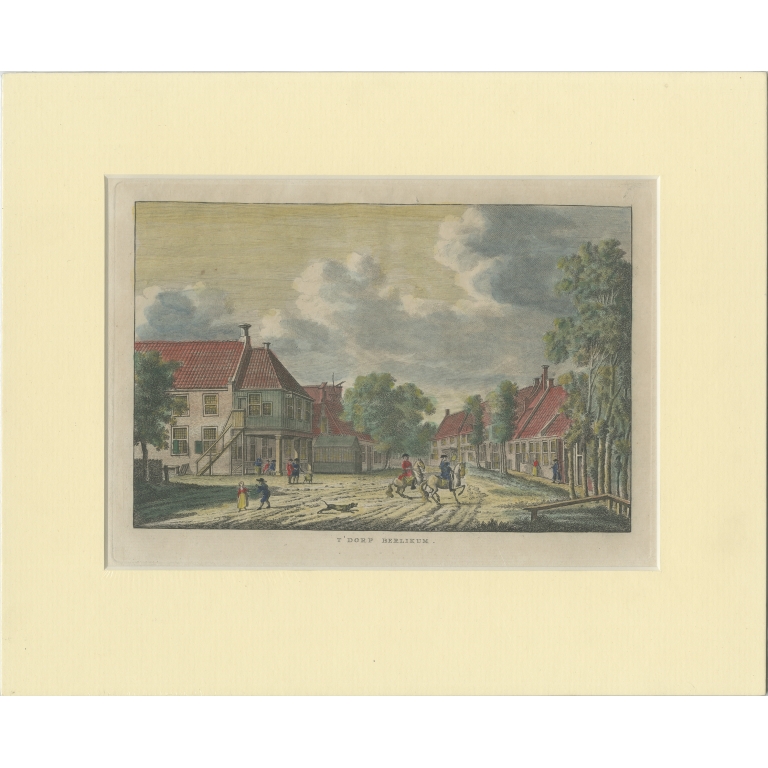 Antique Print of the Village of Berlikum by Bendorp (c.1790)