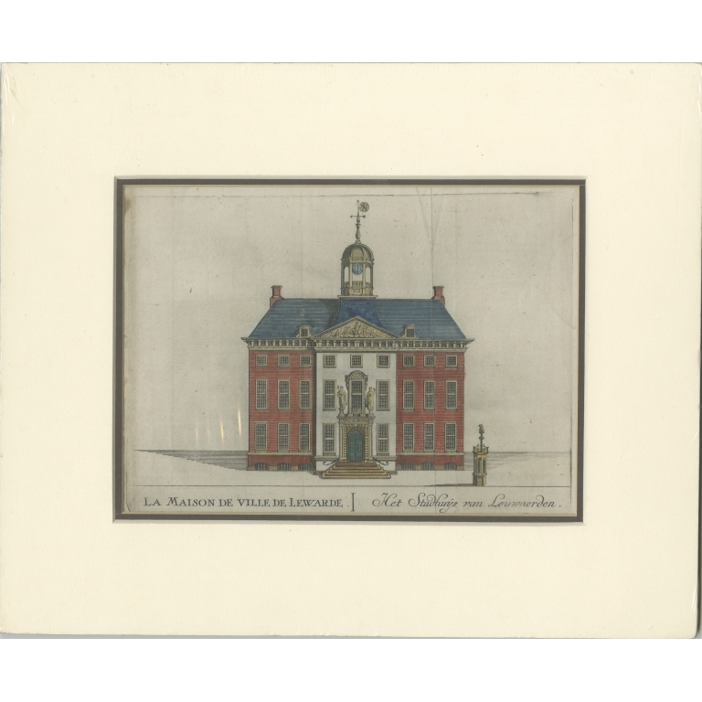 Antique Print of the City Hall of Leeuwarden by Christyn (1785)